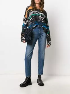 Marc Jacobs lip patch straight-fit jeans