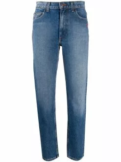 Marc Jacobs lip patch straight-fit jeans