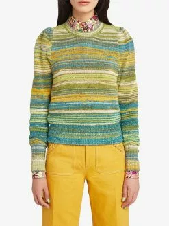 Marc Jacobs metallic striped rib-trimmed jumper