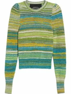Marc Jacobs metallic striped rib-trimmed jumper