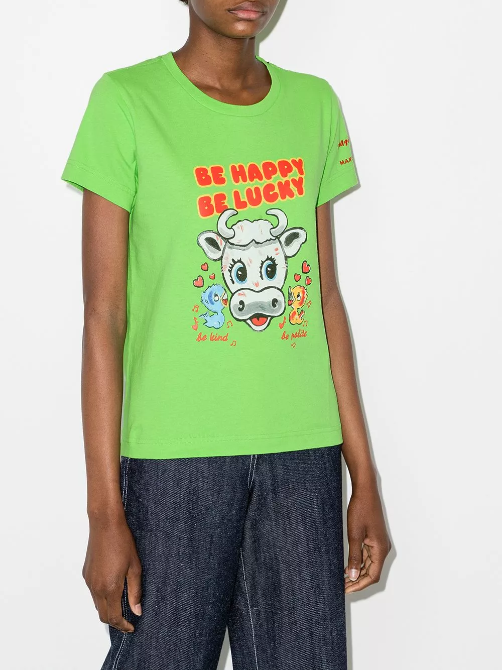 Marc Jacobs X Magda Archer Be Happy Be Lucky cotton T shirt 4 Marc Jacobs x Magda Archer Be Happy Be Lucky cotton T-shirt