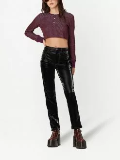 Marc Jacobs cropped ribbed Henley top