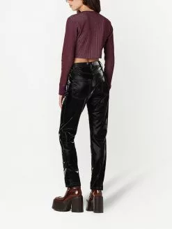 Marc Jacobs cropped ribbed Henley top