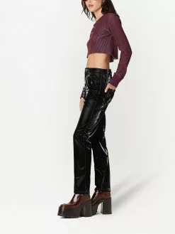 Marc Jacobs cropped ribbed Henley top