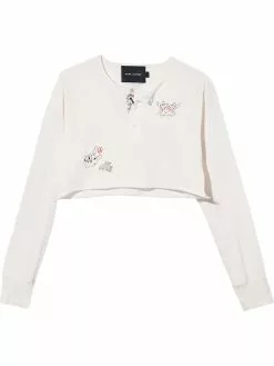 Marc Jacobs The Cropped Tattoo Henley cotton cardigan