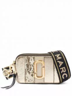 Marc Jacobs The Snapshot metallic-stripe bag