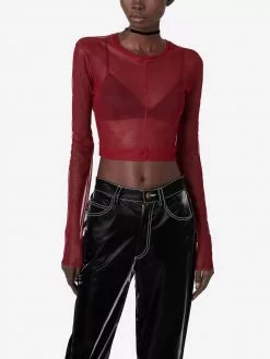 Marc Jacobs The Cropped Mesh long-sleeve T-shirt