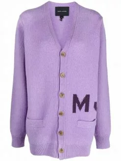 Marc Jacobs intarsia-knit logo cardi-coat