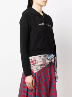 Marc Jacobs intarsia knit-logo zipped hoodie